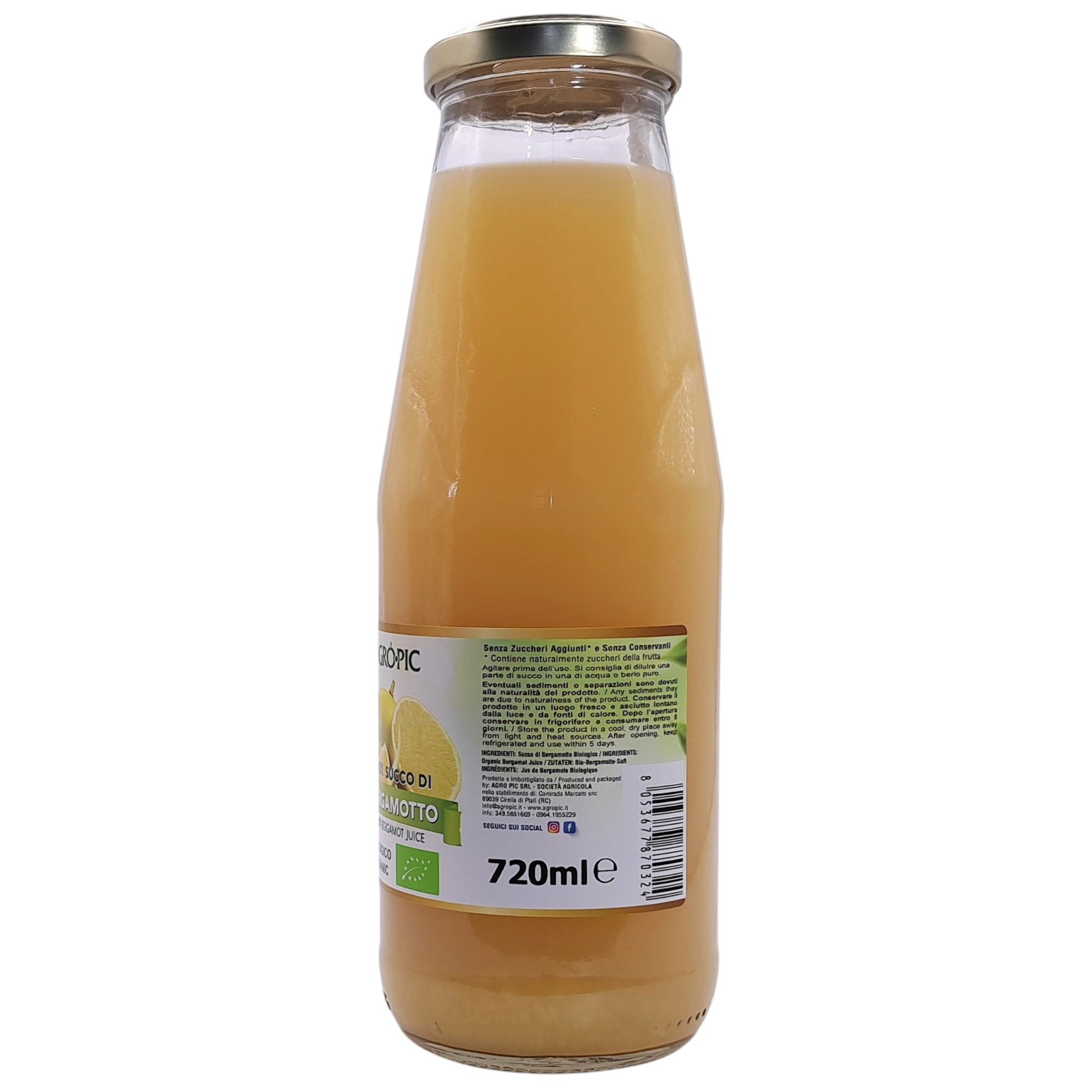 Agropic Succo bergamotto 700 ml – organiczny sok z bergamotki
