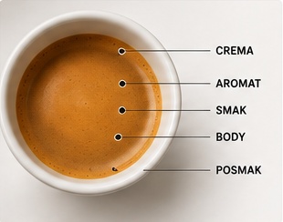 Crema, aromat i smak espresso