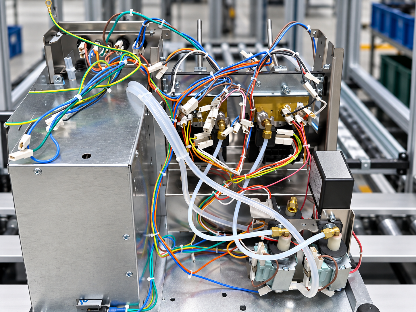 Wnętrze ekspresu Spinel i podzespoły techniczne